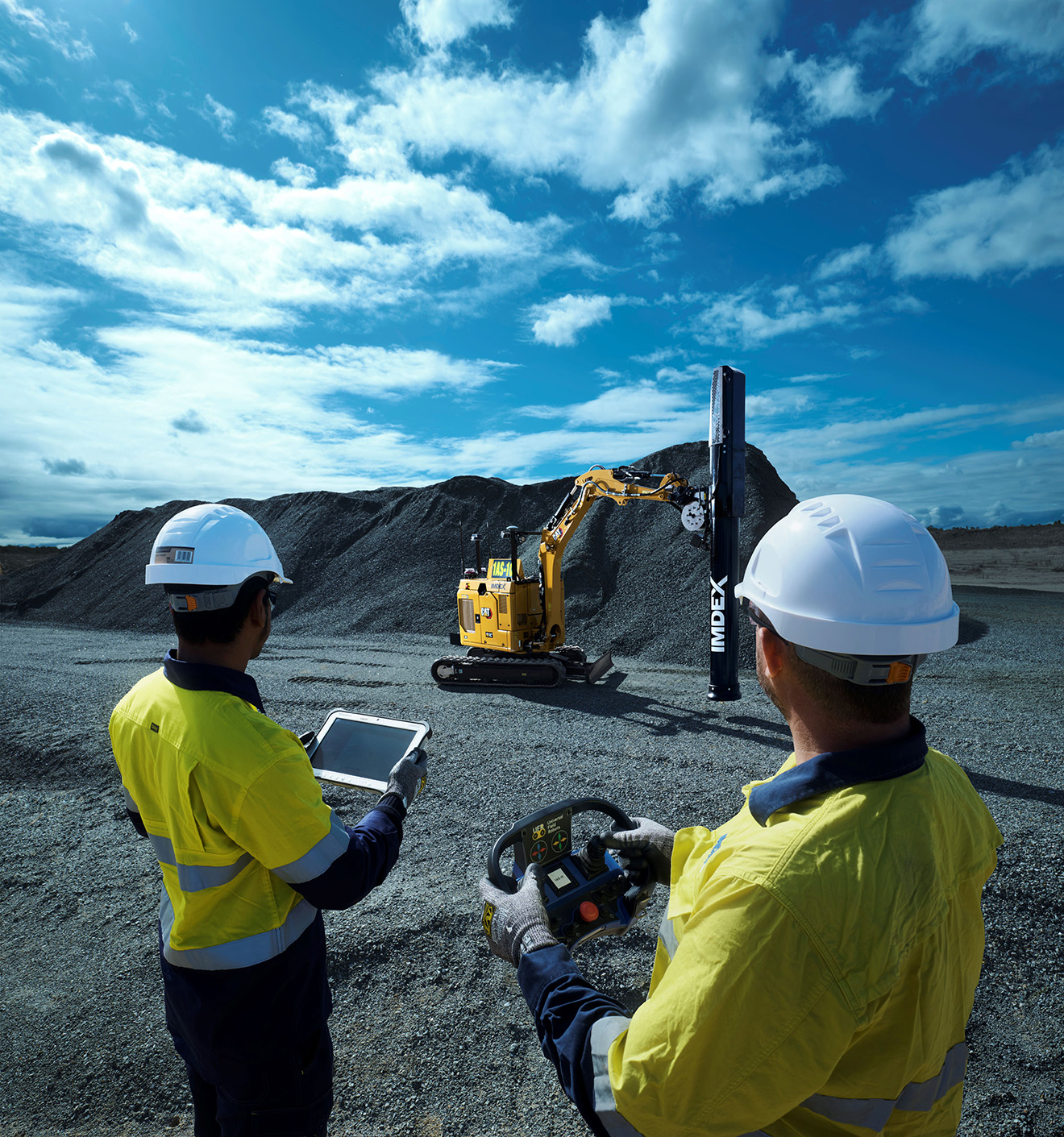 Blast Dog, a semi-autonomous system providing real-time measurement data to workers on a mining site. 