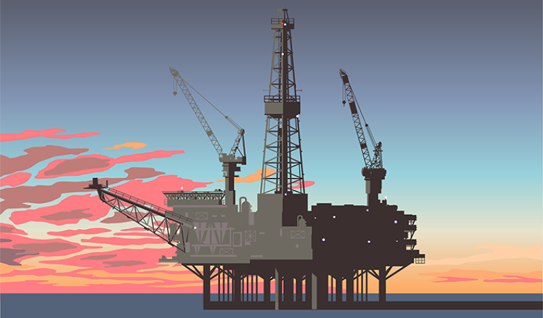 Illustration of an offshore petroleum platform