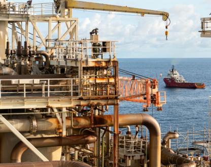 View of ocean from the deck of the Northern Endeavour FPSO